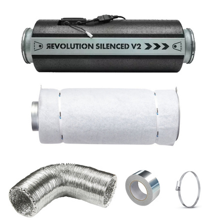 Ventilation set Revolution Silenced EC V2 + Carboair 1000m3/h